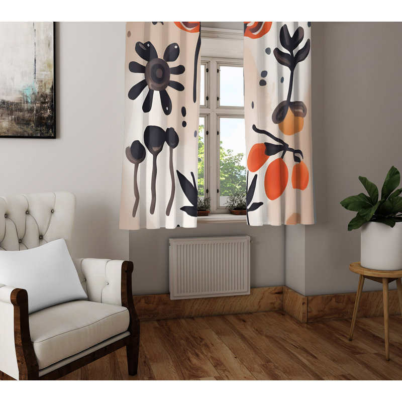 Paire de rideaux semi-transparents en polyester Dewees, L 20 po x L 82 po