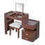 Meuble-lavabo 3 en 1 avec miroir rabattable, éclairage DEL, longueur réglable et grands tiroirs - Coiffeuse multifonctionnelle élégante pour la maison-1123891153