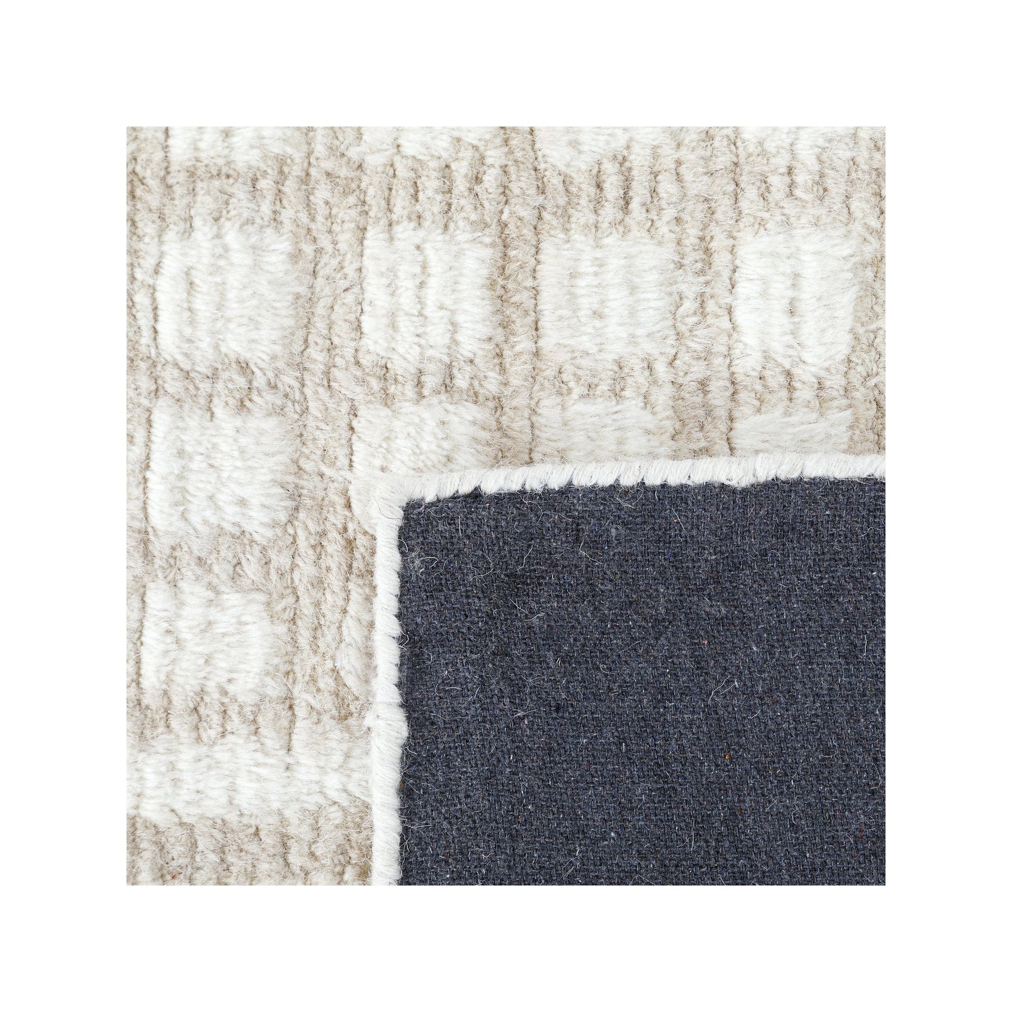 Cozy Ella Rug: Naturalist Hand Tufted Rug in Ivory, Rectange 5' x 8'