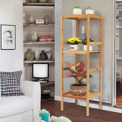 Ahsen 110cm H x 36cm W Bamboo / Rattan Etagere Bookcase