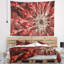 Tapisserie à motif de fleurs rouge symétrique rouge-28504381