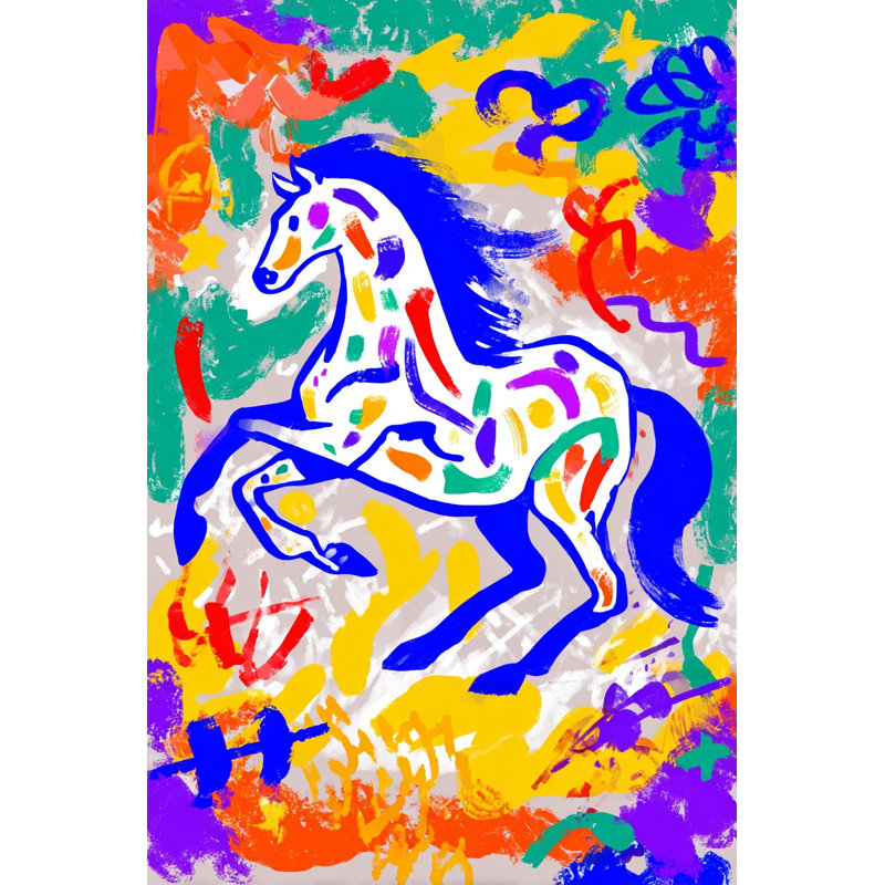 «Electric Pony», art mural sur toile tendue, L 30 po x H 40 po x P 1,5 po