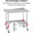 Stainless Steel Table for Prep & Work with Backsplash, Adjustable Undershelf & 4 Locking Caster Wheels, Metal Commercial Worktable for Restaurant Kitchen & Food Service-114476985