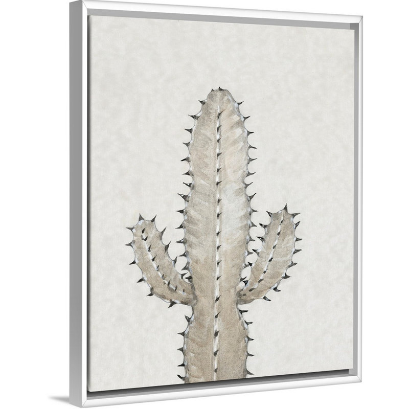 «Cactus Study I» par Timothy O 'Toole - reproduction d'art sur toile, H 15,7 po x l 12,7 po x P 1,75 po, Cadre flottant blanc