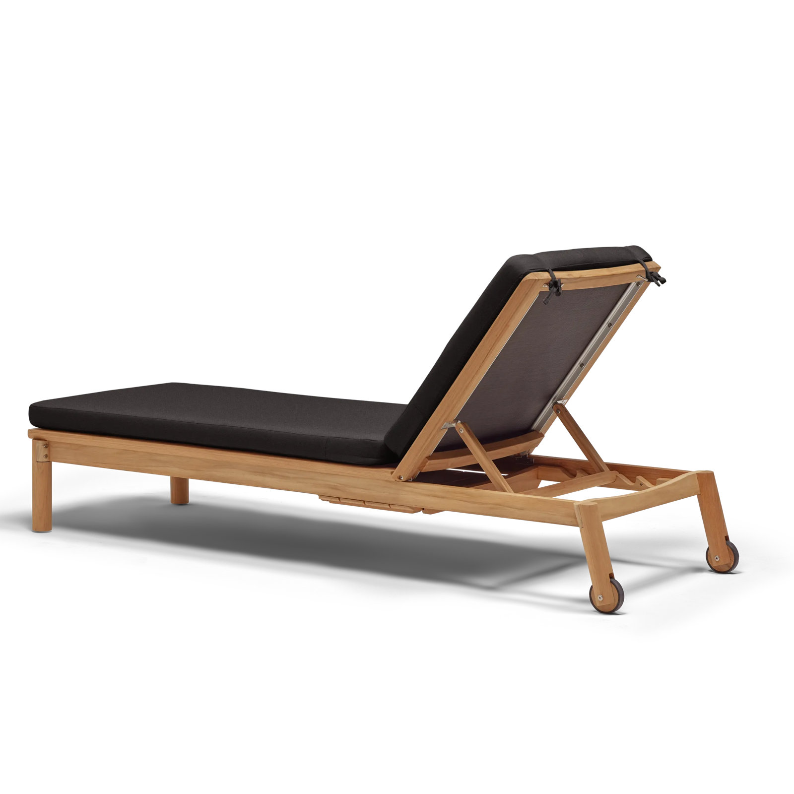 Haven 27.5'' Outdoor Teak Chaise Lounge, Sunbrella Coal