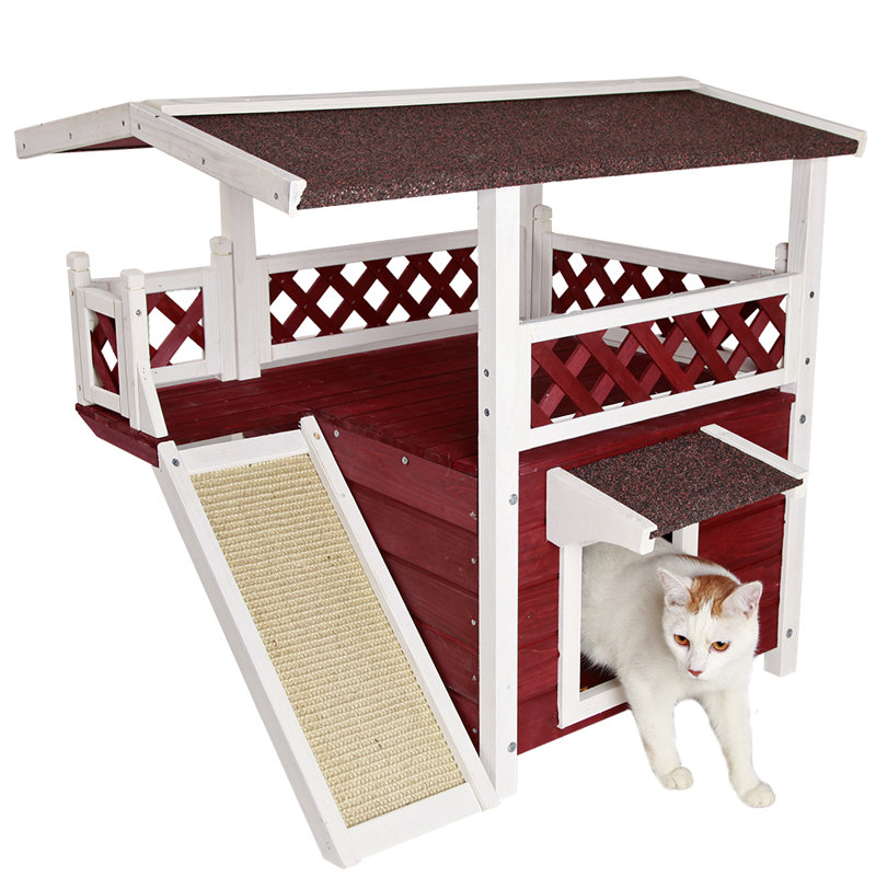 Maison d'extérieur / d'intérieur pour chat, Rouge