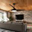 52 po Ventilateur de plafond standard à 3 pales avec fixation à tige fixe avec lumière DEL à intensité variable 3 couleurs, télécommande, moteur à courant continu réversible-2057830538-2057830537