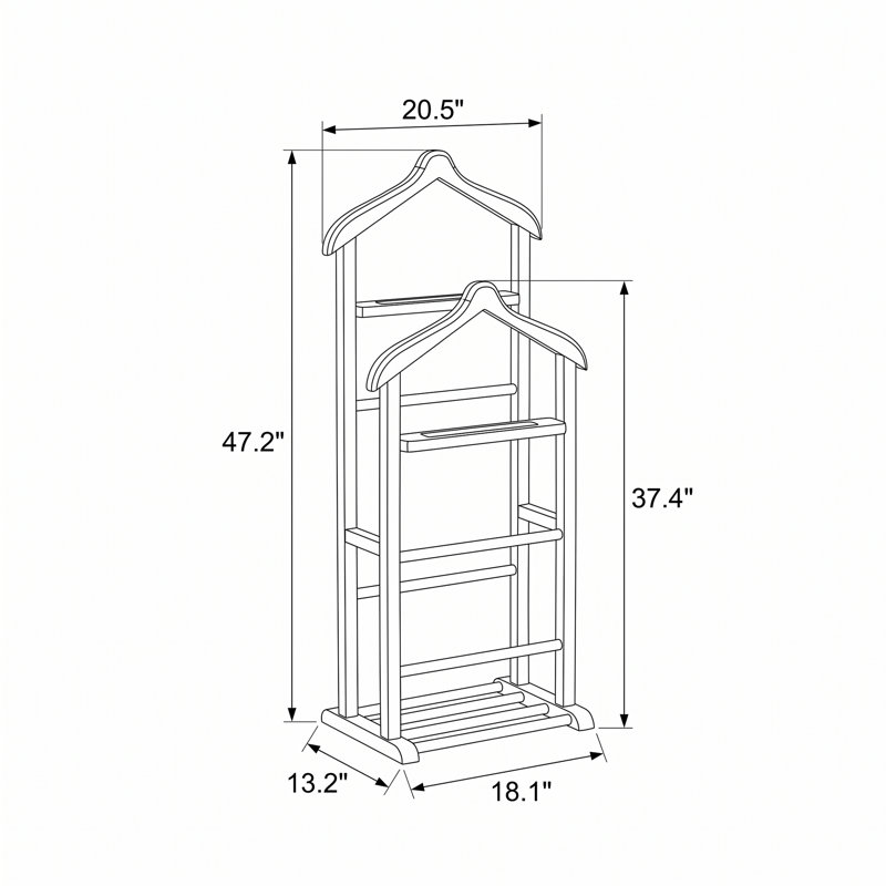 Valet de chambre en bois de hêtre