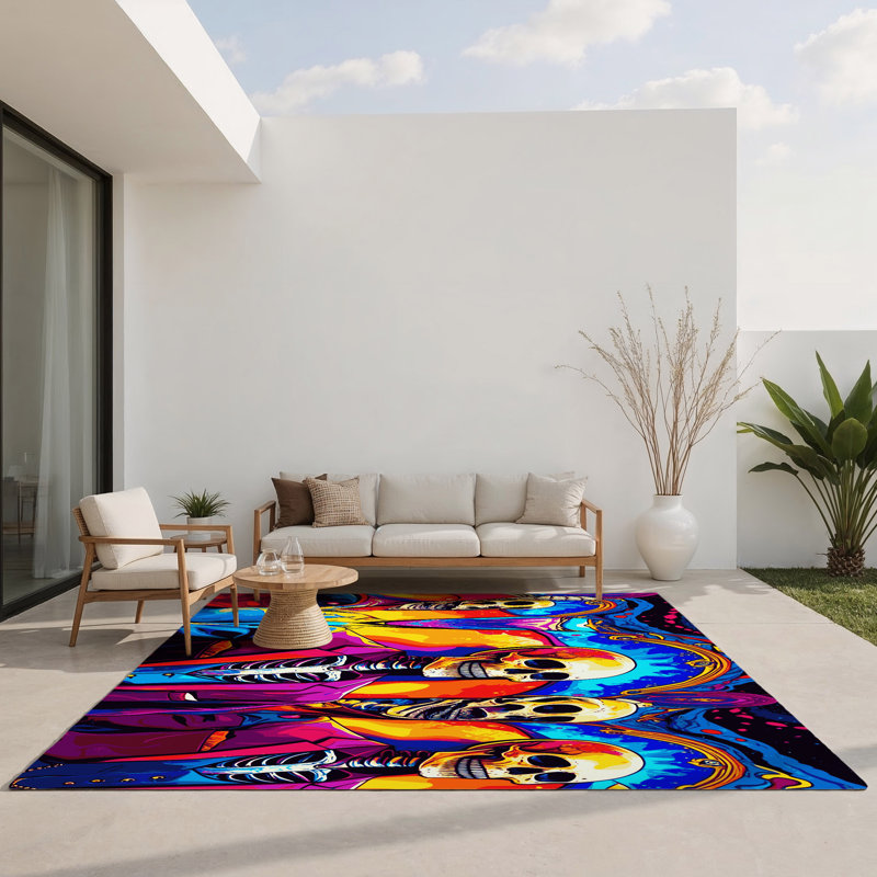 Plasma Dream Indoor And Outdoor Area Rug, Rectangle 5' x 7'