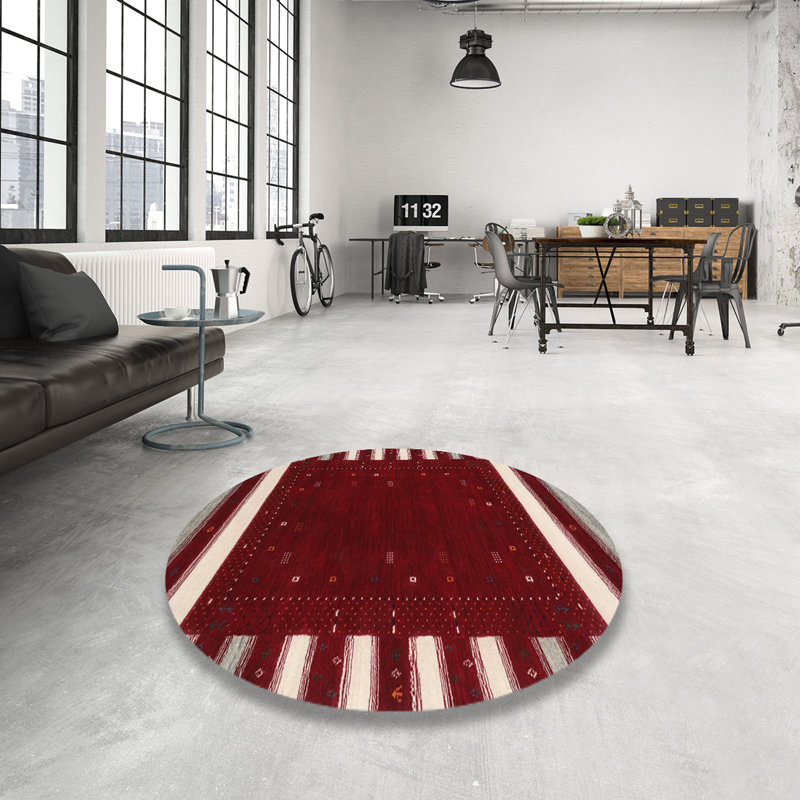 Tapis beige/brun/gris contemporain, Rond 4 pi
