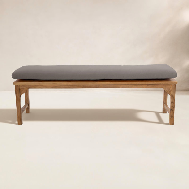 Moorpark Outdoor Teak Bench, Taupe, 18" H x 72" W x 15.25" D