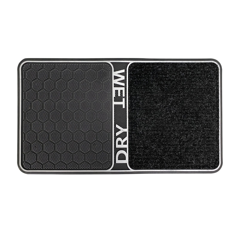 Tapis de sol 2 en 1 pour nettoyage à sec de chaussures - 18 x 32 antidérapant - Lavable à la machine - Tapis de rangement
