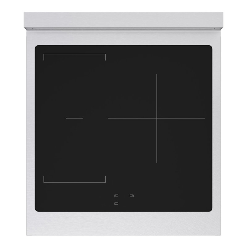 ZLINE Autograph 24 in. Satin Stainless Paramount Induction Range with White Door & Gold Accents, White Matte