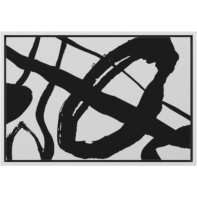 «Swirling Circular Lines - Floater Frame», impression sur toile, H 24 po x l 36 po x P 1,5 po, Cadre blanc