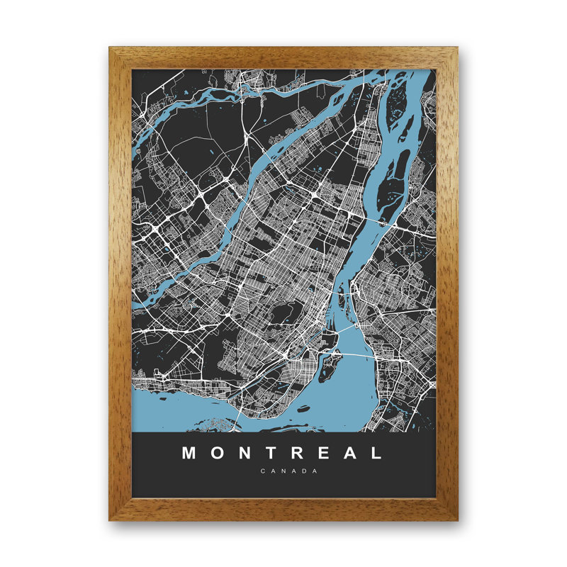 Montreal - Print, 34cm H x 25cm W x 3cm D, Brown Paper