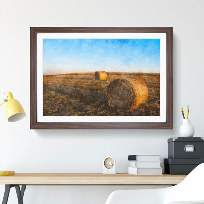 Hay Bales on a Field - Picture Frame Graphic Art