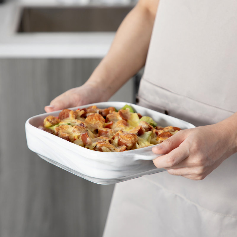 MALACASA Square Porcelain China Baker Bakeware