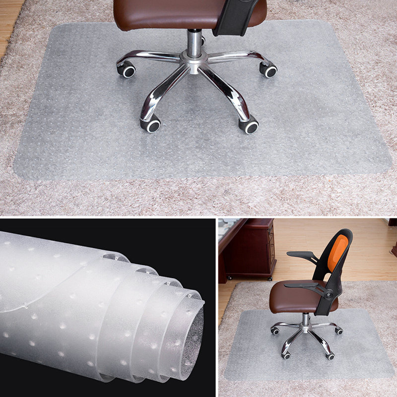 Pamella PVC Clear Non-Slip Office Chair Desk Mat Floor Carpet Floor Protector