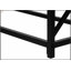 Table d'appoint de canapé contemporaine étroite avec plateau en stratifié brun et base en métal noir, parfaite pour le vestibule et le salon-1180696053