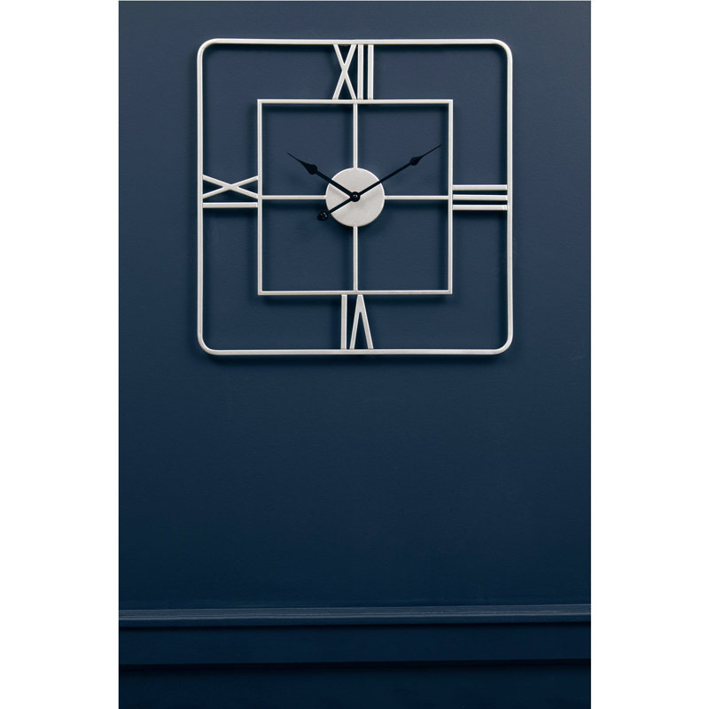 Braelynn Metal Wall Clock, Silver