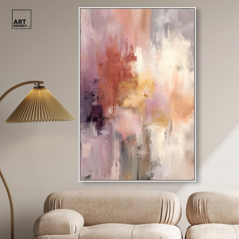 "Hazy Sunset I", reproduction d'art sur toile par Art Remedy, cadre blanc, 36 x 54, H 55 po x l 37 po, Cadre blanc
