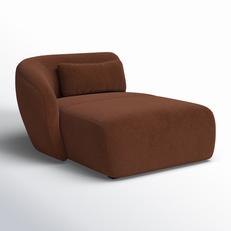 Anson Upholstered Left Arm Chaise, Chestnut Brown