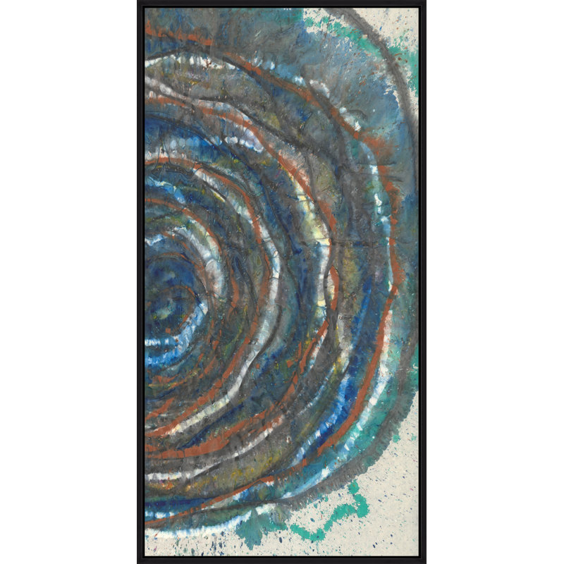 «Danielle Davis Mixed up II» par Danielle Davis - Peinture sur toile, Verre, H 61,75 po x l 31,75 po x P 1,5 po