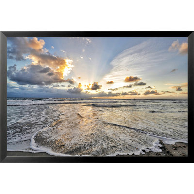 « ocean de soleil », reproduction de photo encadrée