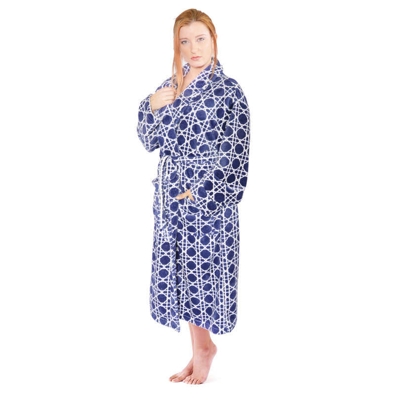 Peignoir moyen à veau avec poches polaire unisexe, Bleu vareuse, Petit
