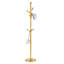 Cintre principal en acier inoxydable peint à la bombe, portemanteau moderne en acier inoxydable, renforcement en bois massif au niveau du support, conception surélevée de 72 pouces avec support amovible (argent optionnel)-1279906384