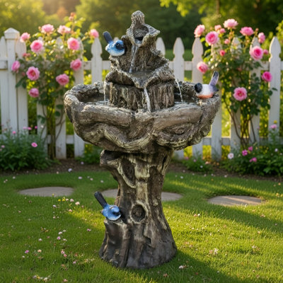 Grande fontaine rustique pour oiseaux 26,7 po