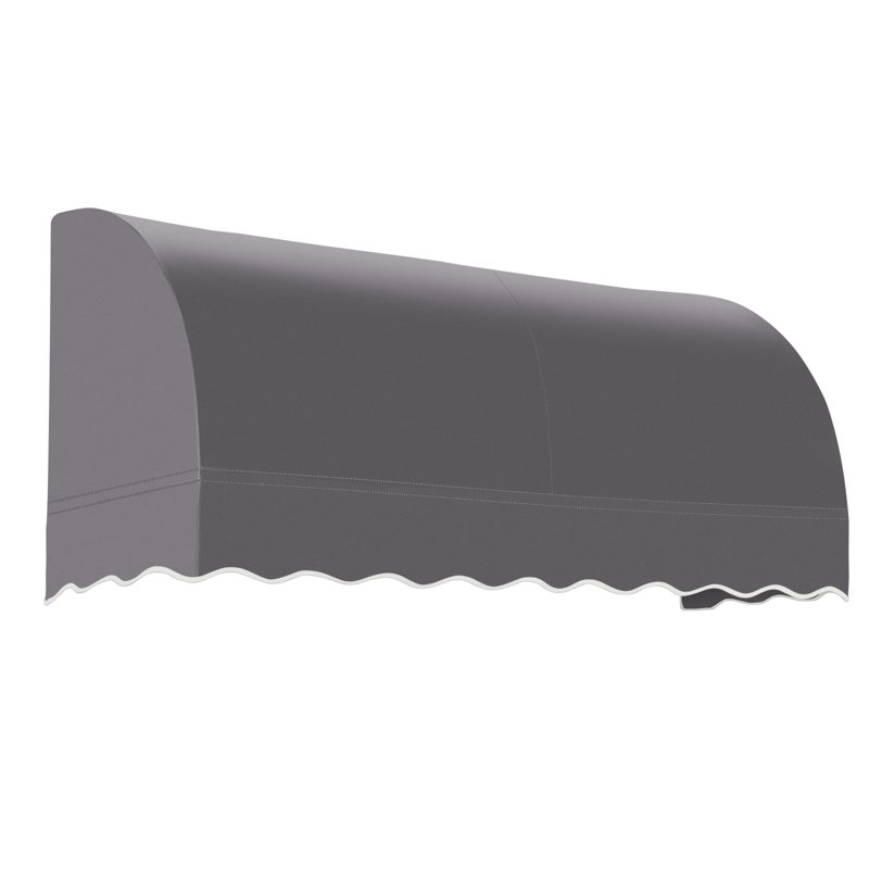 Awntech Savannah Acrylic Fabric Fixed Awning, Gunmetal, 44" H x 88.5" W x 36" D