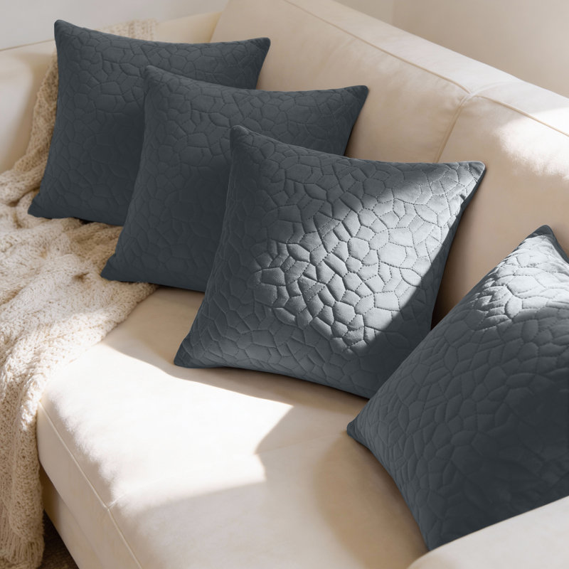 Pebble Cushion Cover-(Pack of 4), Charcoal