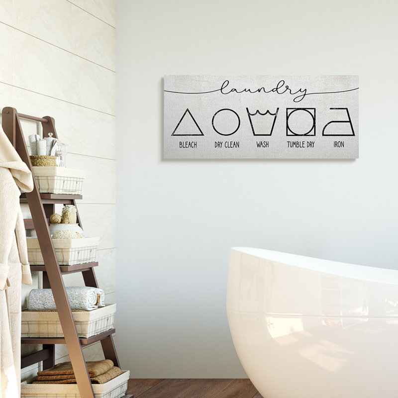 Symbole de lessive simple et rustique, H 13 po x l 30 po, Toile tendue