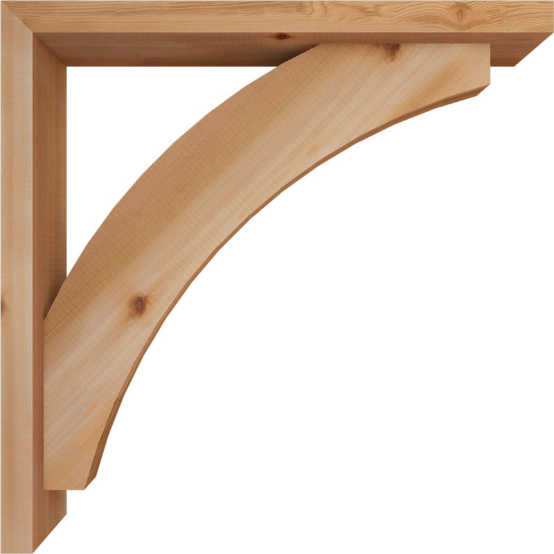 Thorton Block Bracket with Offset Brace, 26 x 26, 3 1/2"W Western Red Cedar (Smooth)