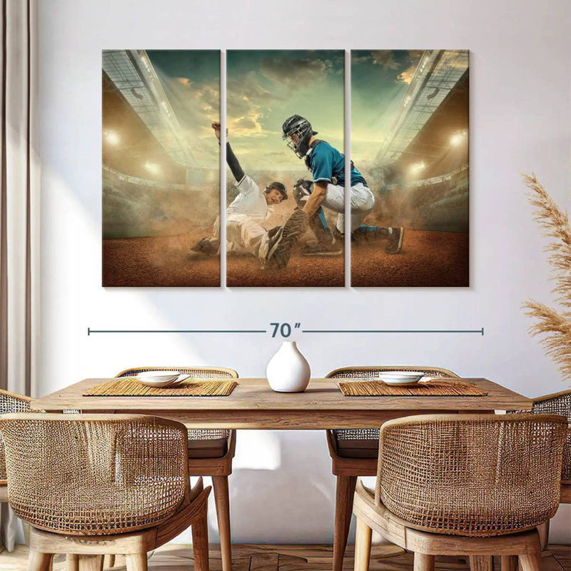 Sireci Baseball Action, 32" H x 50" W