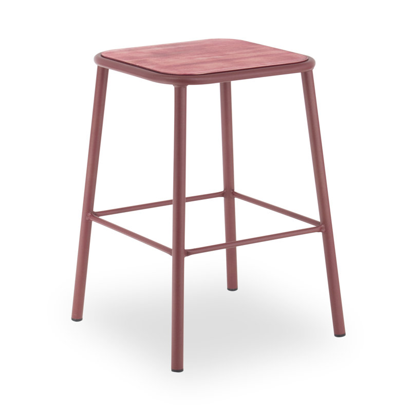 Angelou Steel Outdoor Stool, Bordeaux