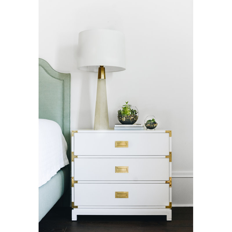 Carlyle 3 - Drawer Nightstand, White Satin