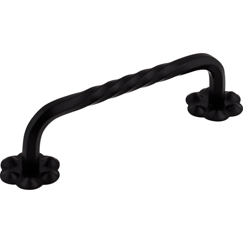 Thin Twist Bar Pull, Patina Black, 3 15/16" Center to Center