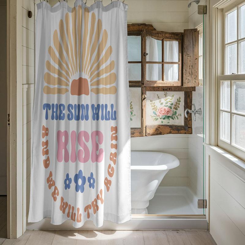 Light Petals - Rideau de douche standard 1 pièce, H 74 po x l 71 po