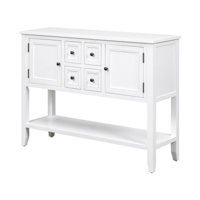 Cambridge Series  Ample Storage Vintage Console Table With Four Small Drawers And Bottom Shelf For Living Rooms