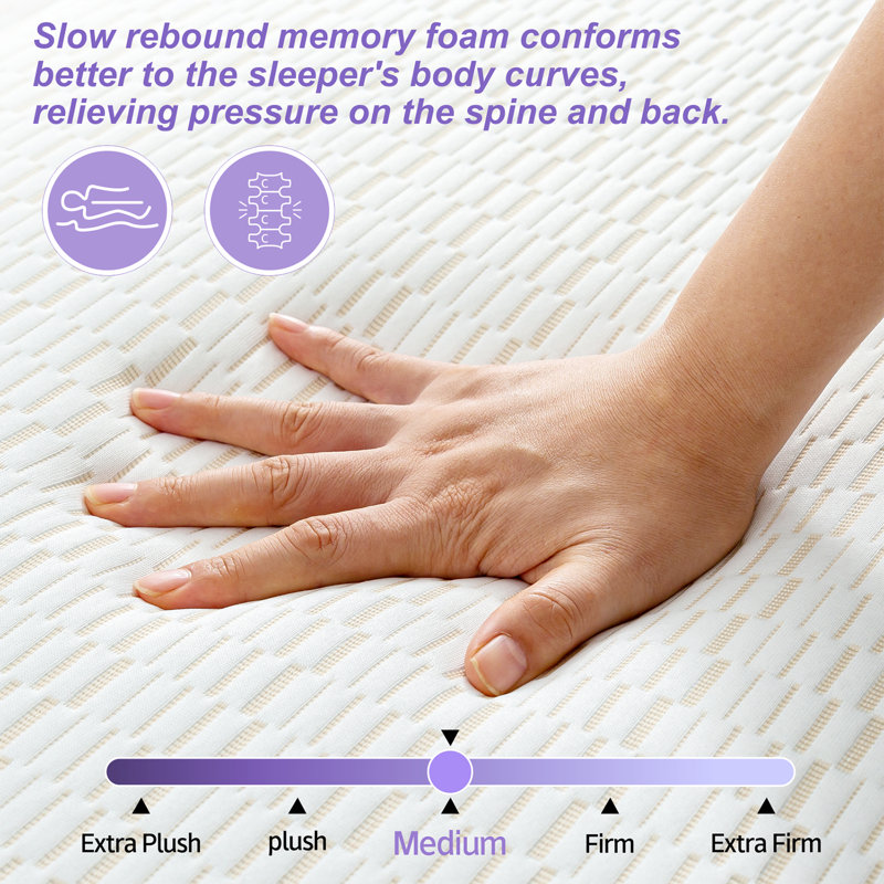 Driffield Tri-fold 6'' Memory Foam Mattress, Portable Folding Murphy Bed Mattress with Washable Cover