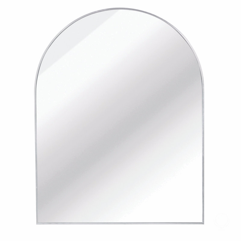 Miroir arqué en métal 20 po x 30 po Bathrrom, 30 po x 20 po, Argent argent