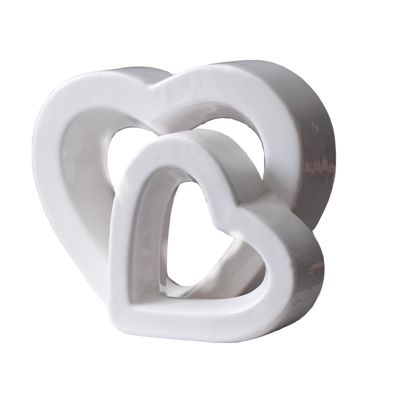 Love Decoration Ceramic Heart Decoration, White