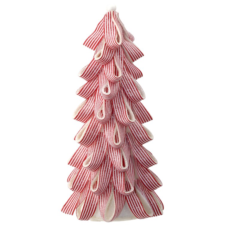 Christmas Candy Canes Tree Topper-Featuring A Red and Green Peppermint Candy Style Bow with Streamers and Lollipop Trim The Holiday Aisle
