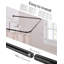 Tringle de rideau de douche en U, réglable, 12 crochets, support de plafond