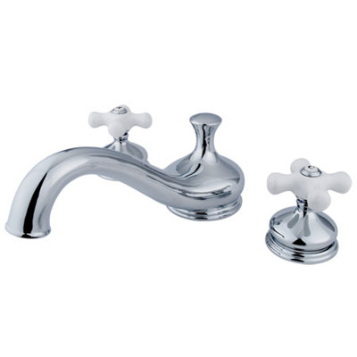 Robinet de baignoire romaine à fixation sur plateau à poignées doubles