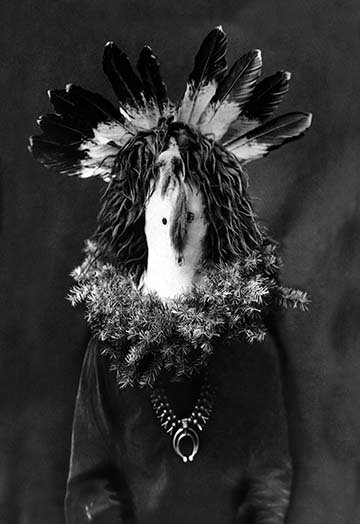 « native american ceremonial mask », reproduction de photo, H 42 po x l 28 po x P 1,5 po