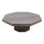 Table basse moderne en marbre géométrique pour coin-lecture confortable - Design contemporain de petits espaces pour le salon - 43 po, noir et gris