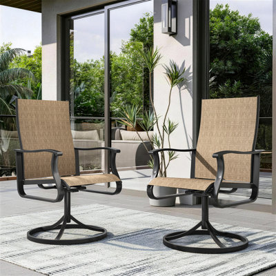 Swivel Patio Dining Armchair (Set of 2)